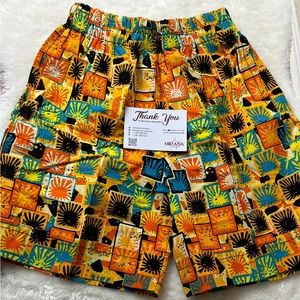 African Ankara short made from beautiful kente African print fabric.